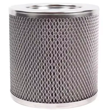 Özelleştirilmiş Polyester Kumaş Hava Filtresi Kartuşu 66*110*930 SS304 Uç Kapaklı İskeletli Hava Filtrasyon Filtre Elemanı