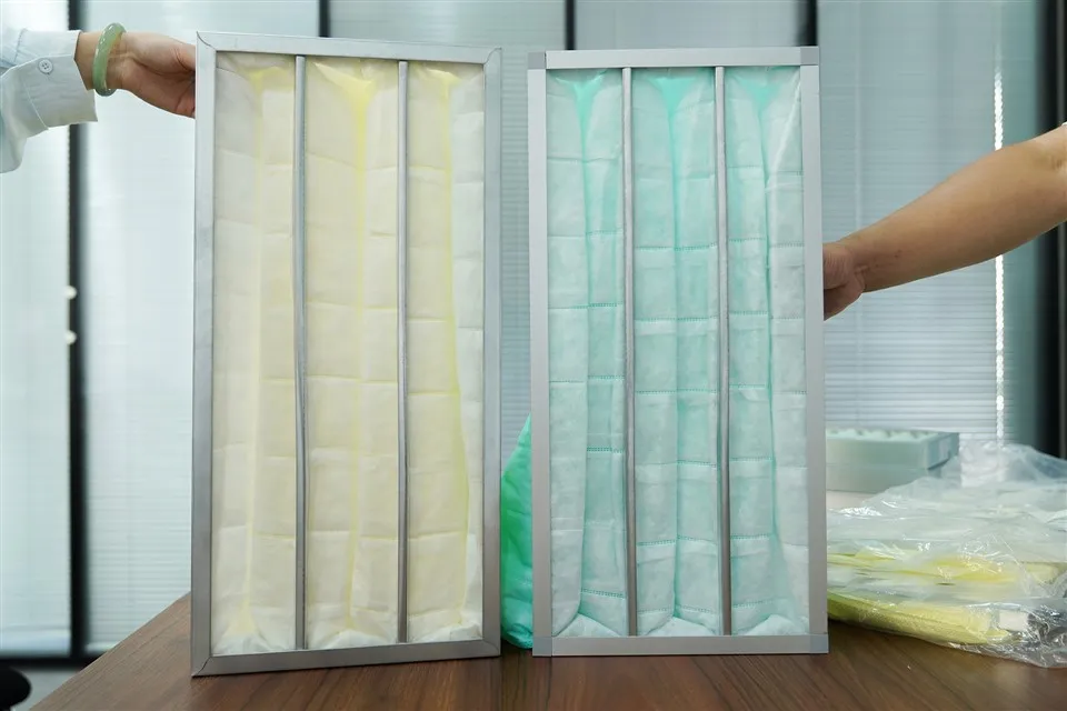 Sentetik Elyaf Cep Hava Filtresi F5 HVAC Filtre Torbası Filtre Klima İçin Büyük Toz Tutma Kapasitesi